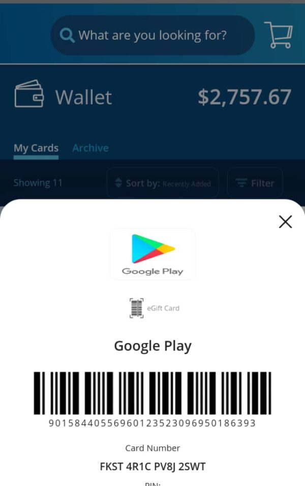 Shopwithscrip Account with Balance of 00 - 00