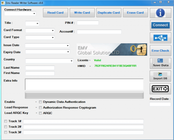 EMV CHIP WRITING SOFTWARE V8.6